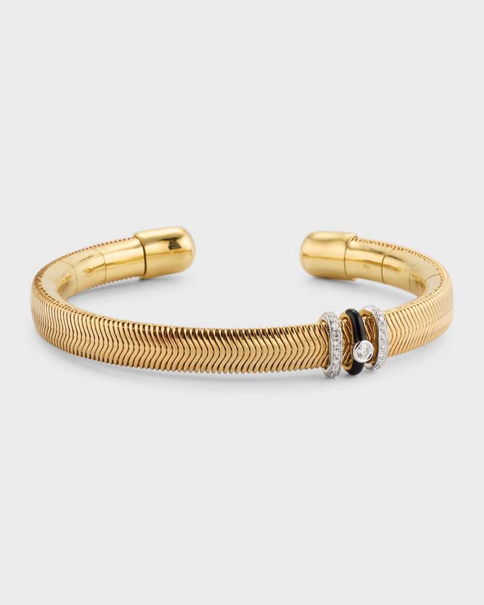18K Yellow Gold Feelings Bracelet with Diamond Accents